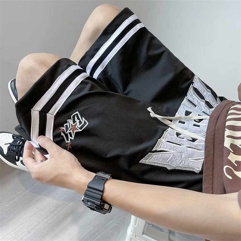 美式短裤男夏季休闲潮牌五分裤高街大裤衩男篮球运动裤K4227-P34,男装休闲裤,星座412-3