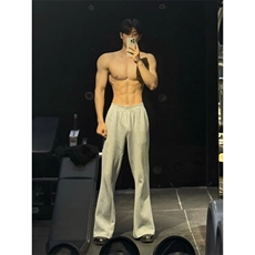 美式弯刀卫裤男cleanfit解构裤子窄版直筒微喇休闲裤WLA6555-P38，男装休闲裤，星座1008
