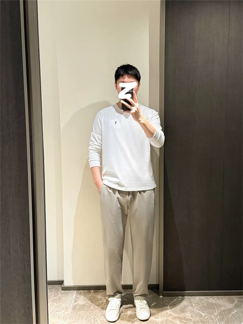 四面弹薄款宽松休闲运动男装直筒裤长裤图片