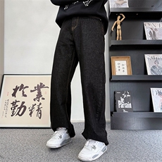 CK05/P68控98秋季中性风复古洗水百搭松弛休闲牛仔裤男女可穿黑首，男装牛仔裤，星座305B-1
