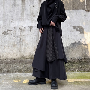学院风男女裙裤2024骑士裙阔腿裤夏垂感暗黑系设计感裙子~XK5509图片