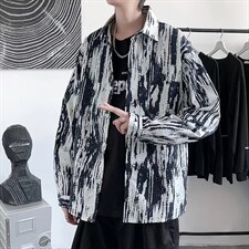 长袖衬衫男港风嘻哈潮外套C9537P30图片