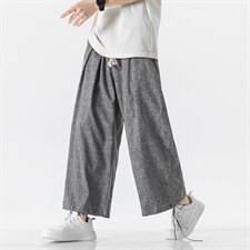 夏大码风棉麻亚麻裤哈伦灯笼裤透气宽松休闲直筒裤K198/P55，男装休闲裤，钱塘713
