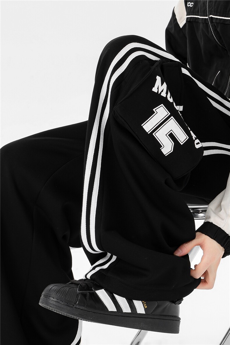 8XL-M高街美式条纹工装裤休闲裤男宽松直通阔腿裤子K9123P78控98,男装工装外套,电商D206-1