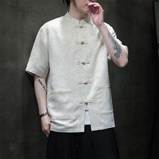 2026夏季新款风大好河山五分袖休闲大码衬衫A021-CS7098-P70，男装T恤，电商A021