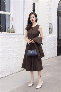 【现货】新款收腰两件套风衣裙图片