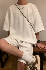 TZ83132/P65夏季新款提花短袖短裤t恤休闲宽松大码两件套套装男，男装休闲套装，电商A141