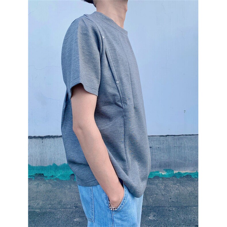 【现货自制】凉感纯色短袖T恤男夏季半拉链立领polo衫T06024P40,男装Polo衫,星座1004（原星座815-3）