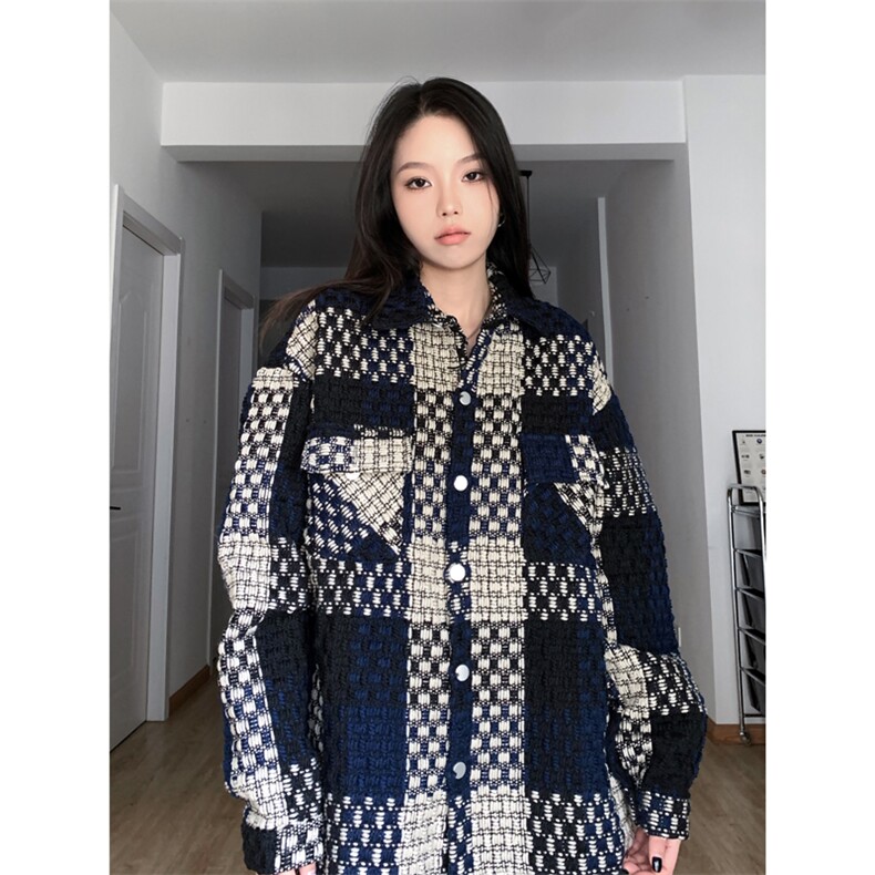 小香风男女同款加厚衬衣时尚潮衬衫228-11057-P52,男装衬衫,星座228-1