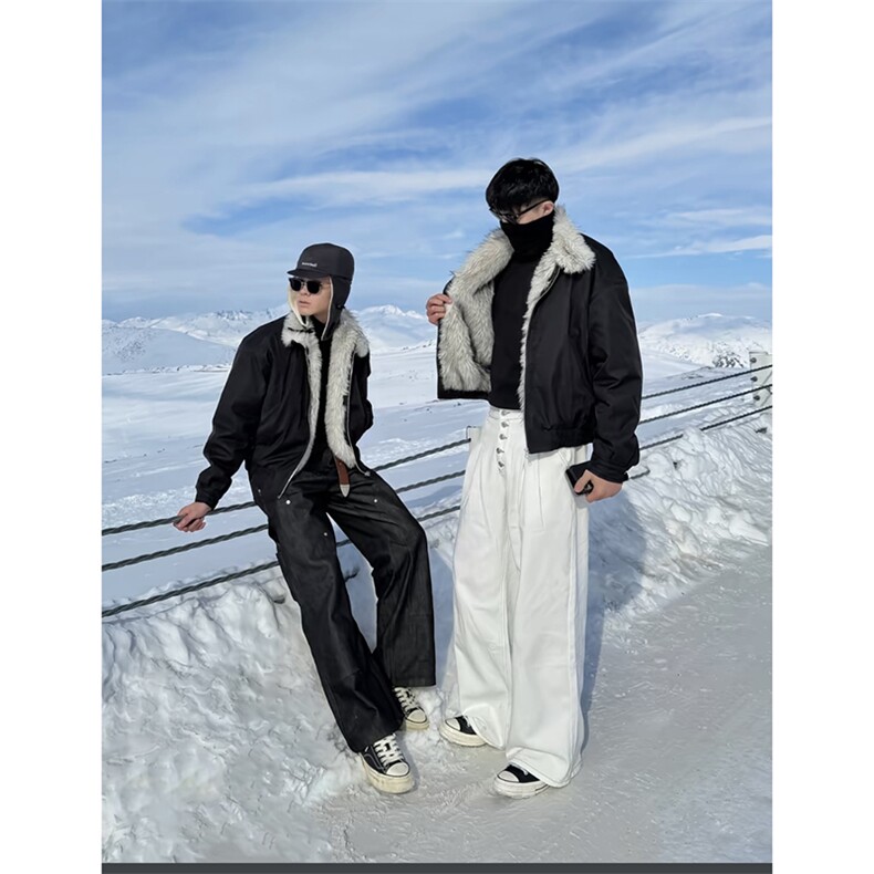 现货一件过冬1500G环保狼毛狼王短宽座山雕棉服JM006-p128,男装棉衣,星座910A