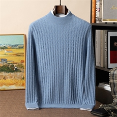 2025年秋季新款十二针阿兰花针织男士羊绒衫时尚休闲通勤百搭，男装羊绒套衫，星纬羊绒