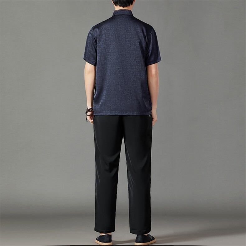 2026夏季薄款高端风中式短袖衬衫套装唐装汉服HL23807-P108,男装休闲套装,星座1105-3