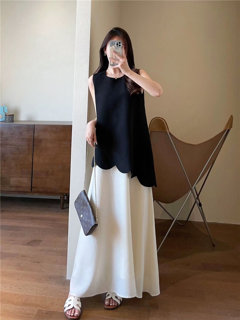 2025假两件拼接设计感连衣裙高级感休闲长款连衣裙,女装连衣裙,湘姗