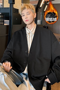 特批P60无差价冬款华棉开衫上衣外套男银狐绒保暖卫衣W2331J加绒图片