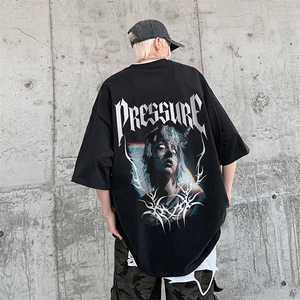暗黑高街重磅纯棉t恤24夏潮牌印花短袖体恤衫 XZ514-2-202422-P28图片