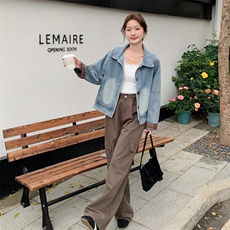 格子拼接牛仔外套女春秋2025新款百搭流行别致独特设计感夹克上衣，女装牛仔外套，慕依路