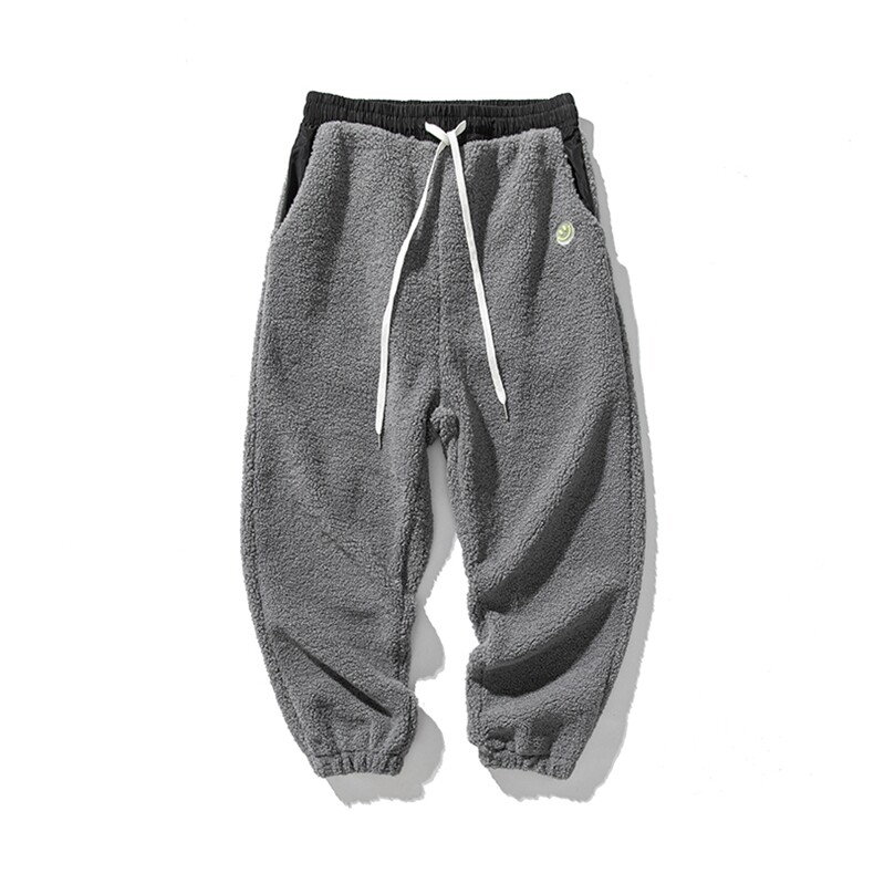 秋冬大码日系港风羊羔毛哈伦裤加厚休闲运动裤潮流K117/P70,女装休闲裤,钱塘713