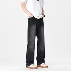 美式复古男女微喇牛仔裤日系百搭弯刀裤xz405-k2003-P5078，男装牛仔裤，星座405