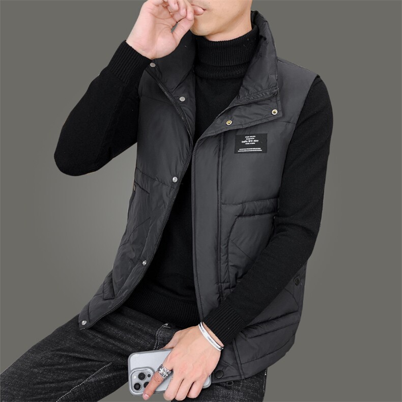 2023新款立领羽绒服马甲男士外套中年秋冬季男装商务休闲背心,男装背心/马甲,电商B212（原钱塘6029）