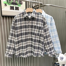 小香风格子复古翻领外套法式轻奢高级感潮流休闲夹克上衣男，男装夹克，星座506A