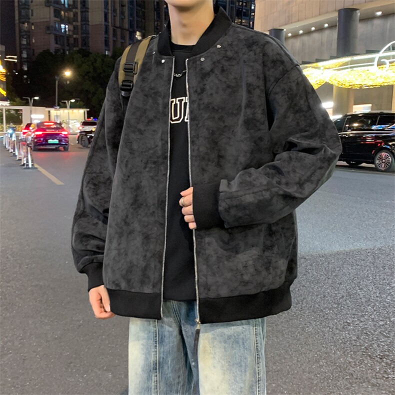 夜景机动皮衣扎染防水棒球领皮夹克男士休闲外套A406JK2569P85,男装夹克,星座309（原A406）
