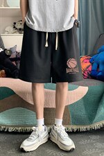 HD74237-P22华夫格短裤男大码宽松五分裤男直筒中裤，男装休闲裤，电商A040