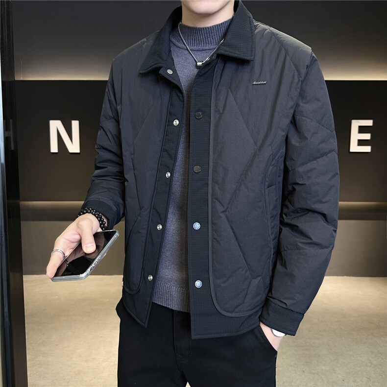9923-L-4XL-P165标50绒店主风冬季翻领轻薄男士休闲羽绒服外套,男装羽绒服,电商B255