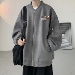 23秋款美式复古麂皮绒飞行棒球服男女夹克外套JF3302-P80控108图片