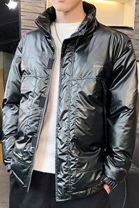 【】A003-HY8001-P130 秋冬新款时尚亮皮男士棉衣 家乐图片