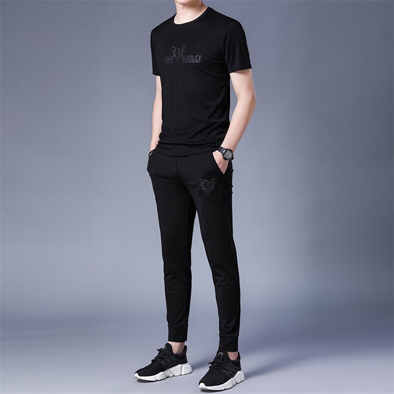 2023夏季新款短袖套装男百搭潮牌中青年男士运动休闲套装，男装休闲套装，电商B212（原钱塘6029）