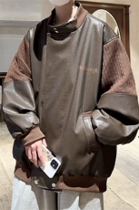 港风肩膀民族风大码夹克男情侣皮衣男女外套男JK8756P110控149，男装夹克，星座226-1