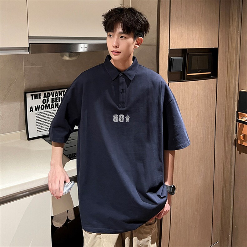 可设48小时支持抖音得物来样二开网眼透气翻领t恤美式短袖POLO衫，男装T恤，电商A486
