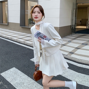 小香风短裙套装女春2025秋季新款超火韩系穿搭时尚气质西装百褶裙图片