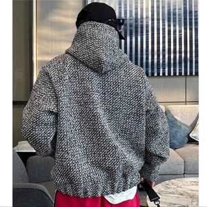 春季新款小香风情侣连帽卫衣男休闲宽松编织外套时尚百搭套头上衣图片