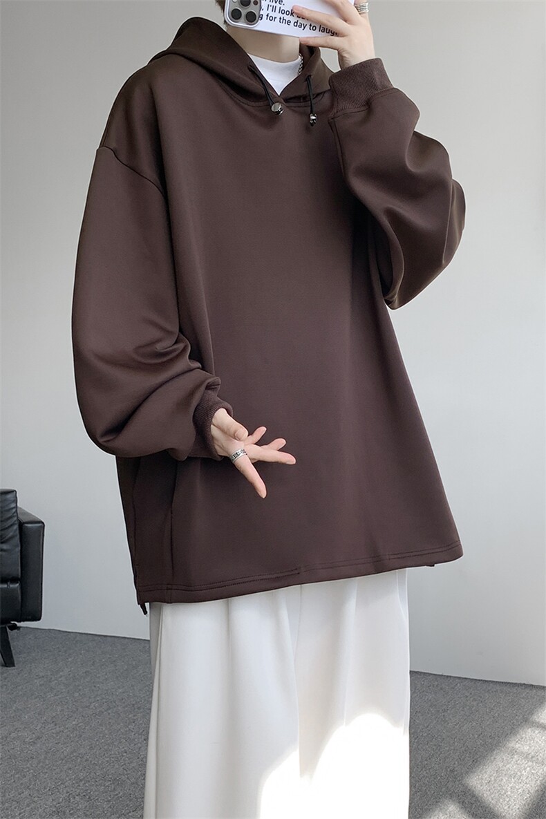 胖俗俗同款卫衣美式连帽卫衣宽松休闲抗皱空气层口袋卫衣WY31P68,男装卫衣,电商D206-1