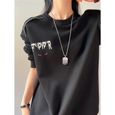 猫咪字母圆领卫衣男女同款秋季潮牌高街美式情侣上衣ZWY06，男装卫衣，星座208-5