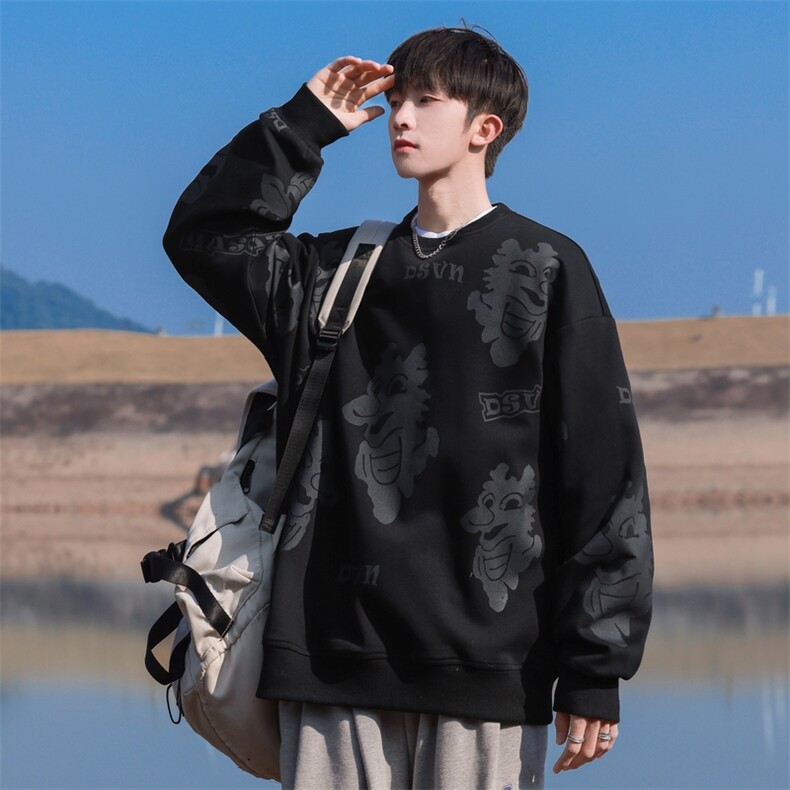 W0038-P58龙年满印时尚高品质圆领情侣宽松卫衣,男装卫衣,星座109