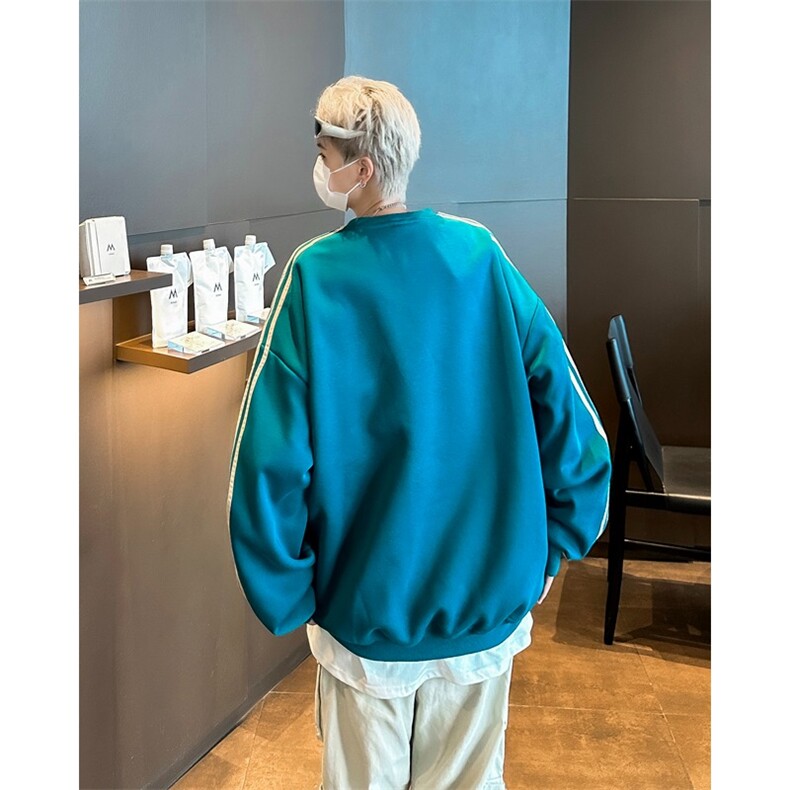 美式复古圆领字母卫衣男女春季新款宽松情侣套头上衣,男装卫衣,星座1210-1