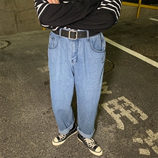 NK44072-P38直筒牛仔裤男士大码宽松九分裤男休闲长裤子男，男装休闲裤，电商A040