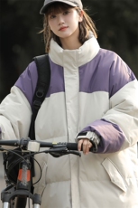 立领棉衣男中性宽松落肩大码拼色加厚保暖棉服A409-1，男装棉衣，电商A409-1