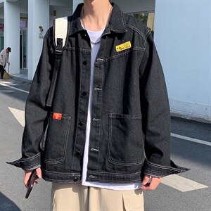 2021新款痞帅宽松牛仔夹克衫男潮牌学生外套韩版上衣服 W1069-P50图片