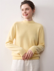 亲肤保暖秋冬半高领羊绒衫女2025新款轻奢宽松加厚针织打底衫毛衣，女装针织衫/毛衣，暖绒情旗舰店