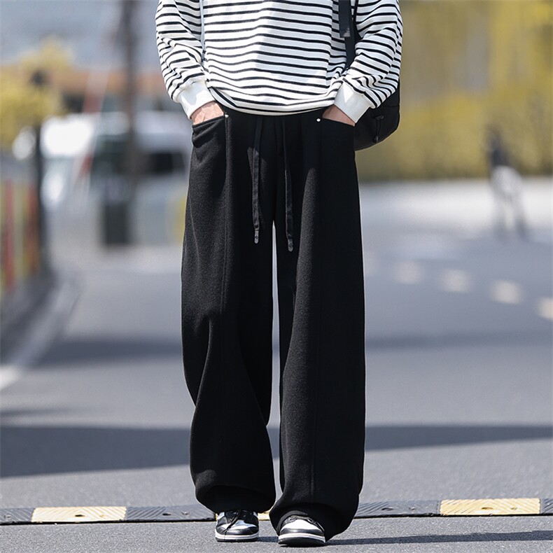 重磅400g立体拼接侧边口袋高街毛呢大码休闲裤男K24007-特P40控78，男装休闲裤，电商A001-1