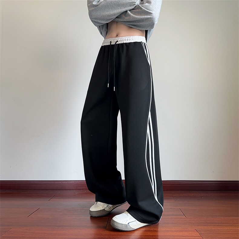 K25108批45控68秋季新款美式直筒裤织带运动休闲裤拖地裤男裤子,男装休闲裤,电商D229A