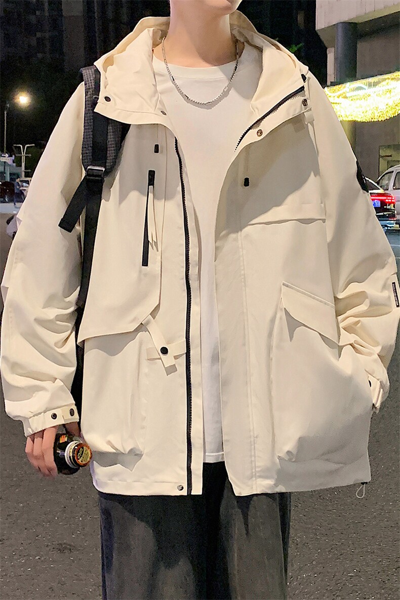 春秋户外冲锋衣男女同款防风防水连帽工装外套登山服夹克2481-P75,男装夹克,星座1403B