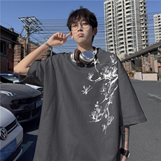 抖音品质直播得物风新中式印花短袖T恤dcm296-特批20控38，男装T恤，星座605(原A050)