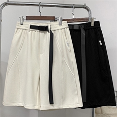 美式解构复古重磅立体剪裁华夫格短裤男X416B-1-DK1088-特P30限58，男装休闲裤，星座416B-1