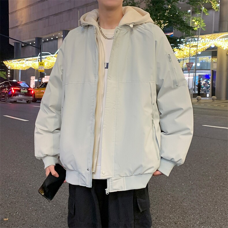 美式假两件棉服外套男2026秋冬校园风宽松棉衣夹克 A436-2583-P95图片