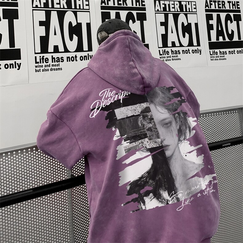 新图爆秋冬重磅水洗连帽卫衣美式大码男衣服XZ517A-3-WL3608-P68，男装卫衣，星座517A-3