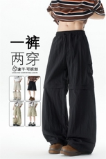M-XL可拆卸两穿裤子大码休闲直筒设计感短裤机能工装裤KZ1959/P58，男装休闲裤，电商B238